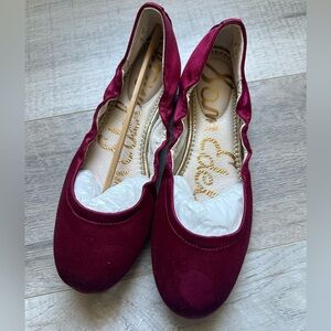 Sam Edelman Farrow Ballet Flat in Cranberry Satin size 7